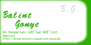 balint gonye business card